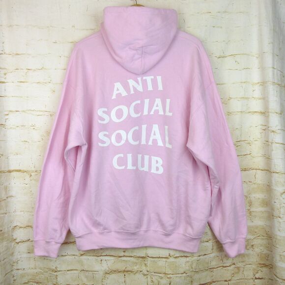Anti Social Social Club ASSC Hoodie Men XL Pink Know You Better Sweatshirt USA - Picture 2 of 13